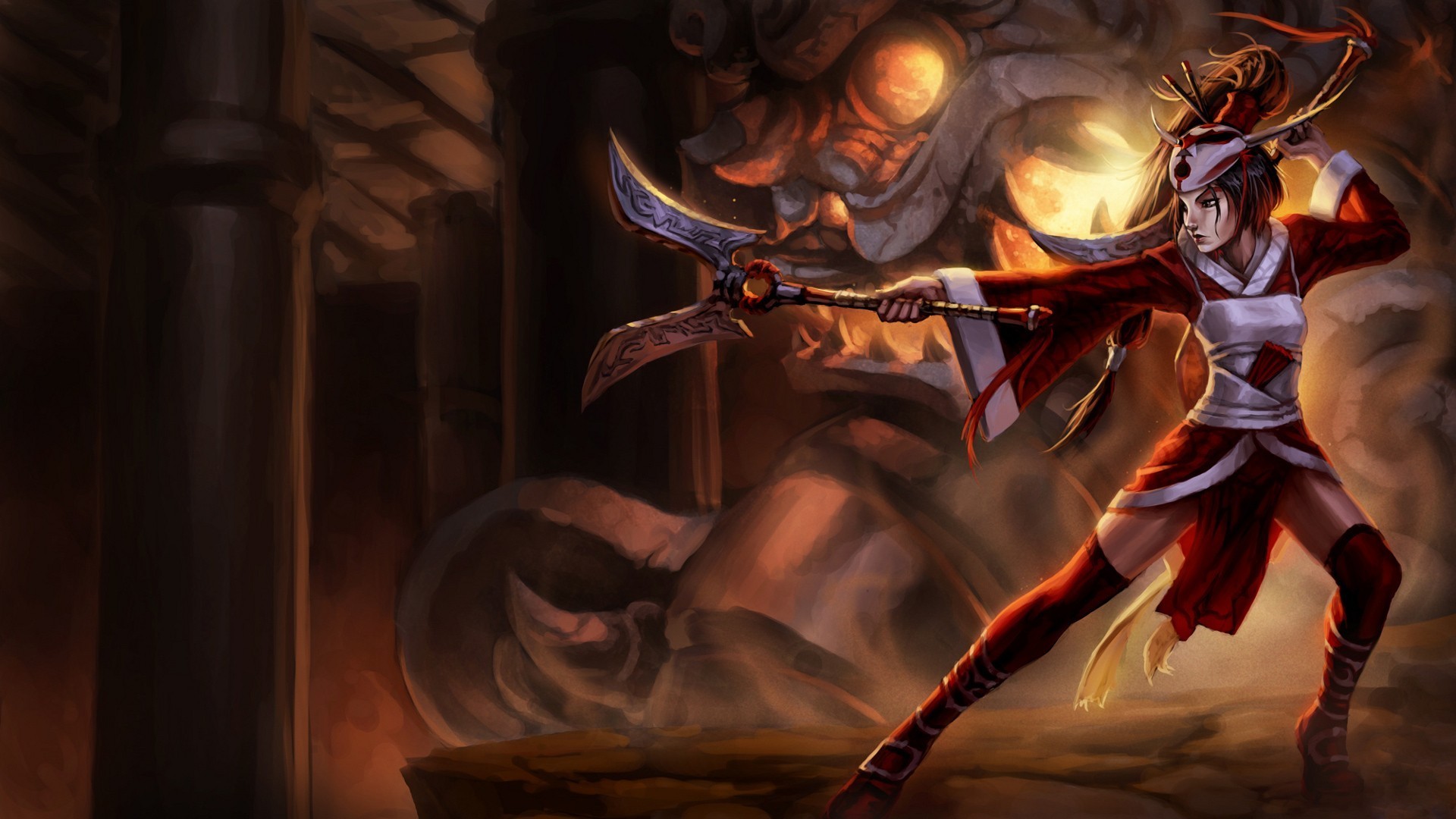 league, Of, Legends, Fantasy, Art, Warrior, Weapons, Sword Wallpaper