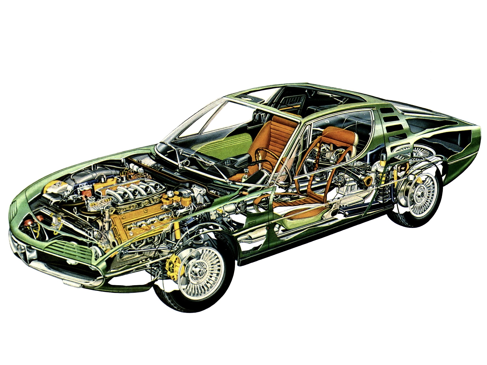 1970 77, Alfa, Romeo, Montreal,  105 , Classic, Supercar, Interior, Engine Wallpaper