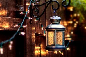 bokeh, Lights, Lamp, Fence