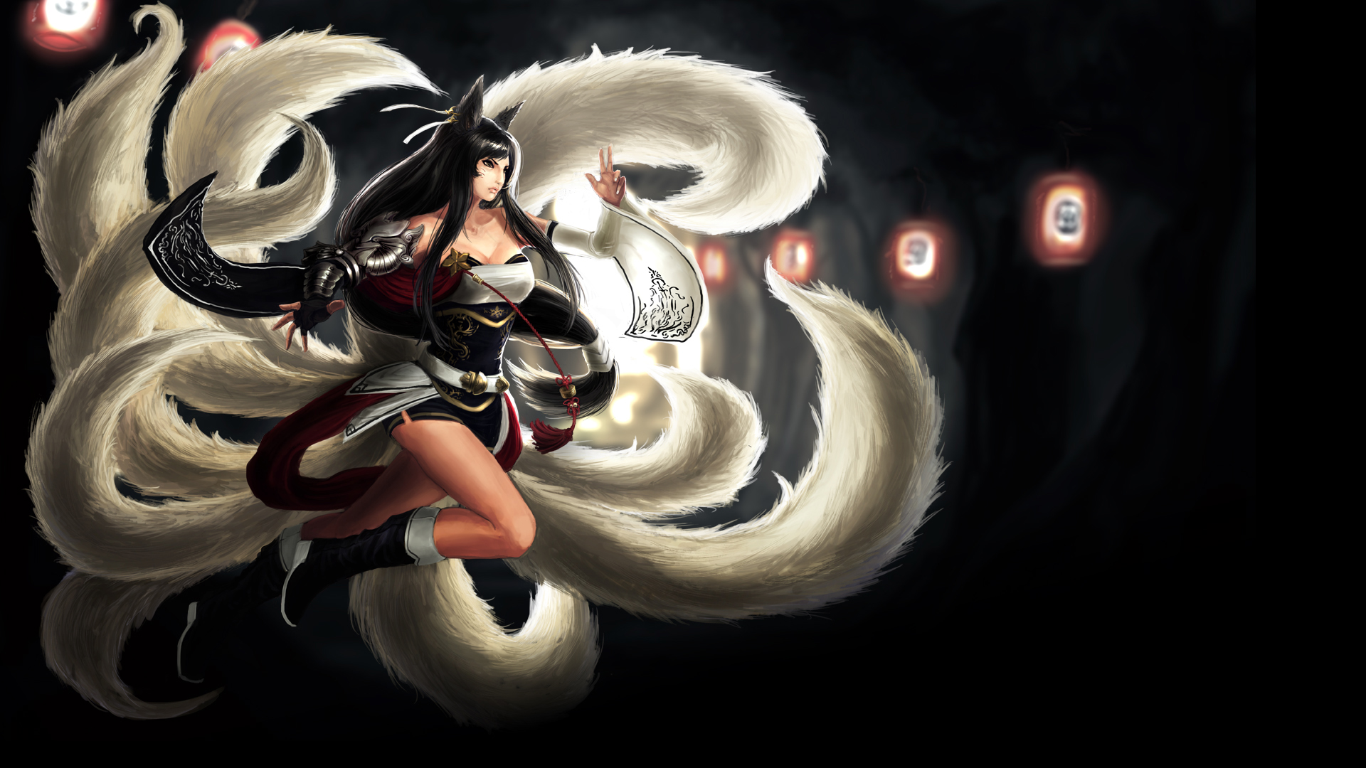 league, Of, Legends, Ahri, Fantasy, Art, Girl Wallpaper