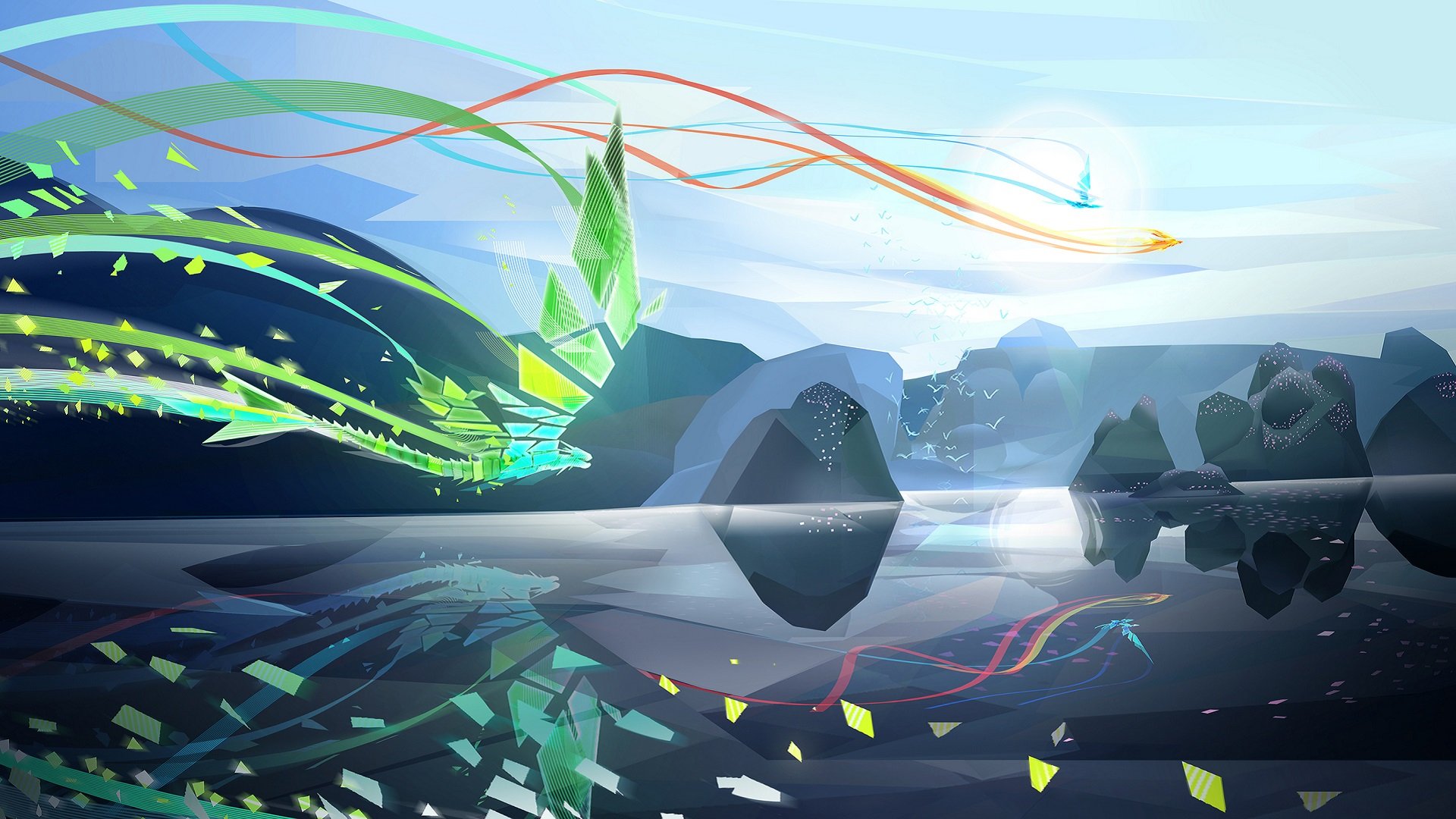 entwined, Action, Musical, Rhythm, Music, Abstact, Abstraction, Fantasy, Arcade Wallpaper