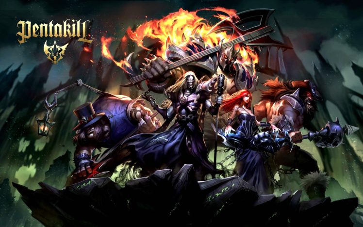 pentakill, League, Legends, Fantasy, Heavy, Metal, Mmo, Online, Fighting HD Wallpaper Desktop Background
