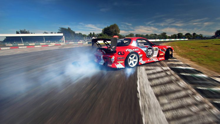 mazda, Rx7, Racing, Drifting, Track, Race, Tuning, Burnout, Smoke, Rubber HD Wallpaper Desktop Background