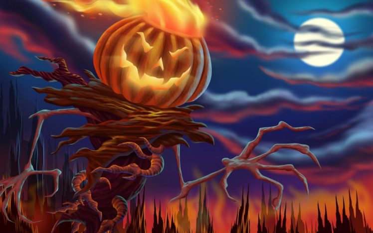 halloween, Digital, Illustration HD Wallpaper Desktop Background
