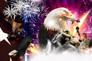 4th, July, Fireworks, Eagle, Mood, America, Usa