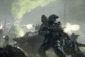 halo, Master, Chief, Drawing, Warriors, Soldiers, Weapons, Battle, Guns