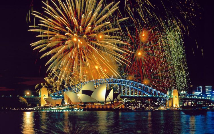 fireworks, Buildings, Holidays, New, Year, Sky HD Wallpaper Desktop Background