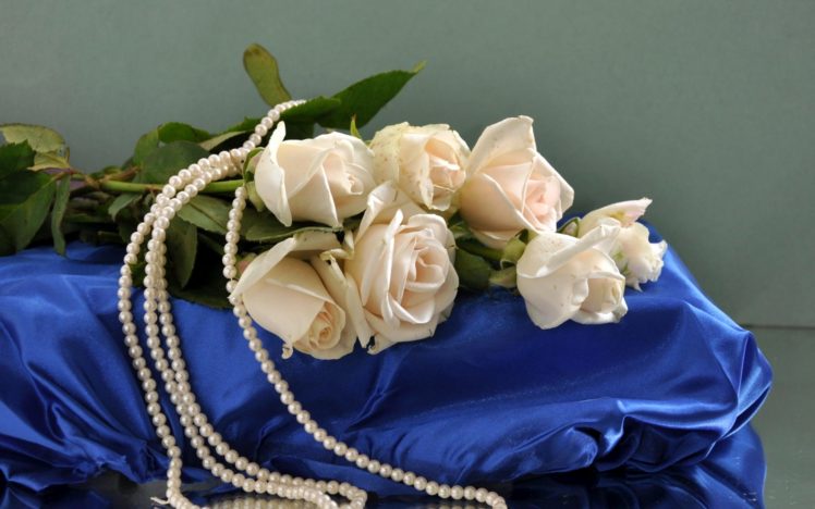 roses, Flowers, Flower, Flower, Beads, Silk, Pearls, Gems, Silk HD Wallpaper Desktop Background