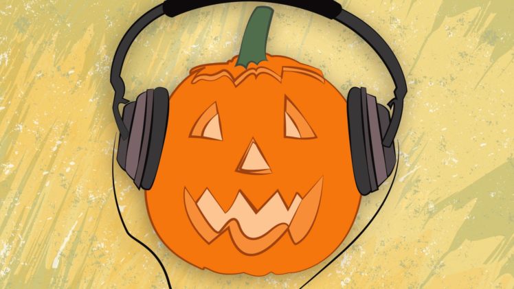 halloween, Headphones HD Wallpaper Desktop Background