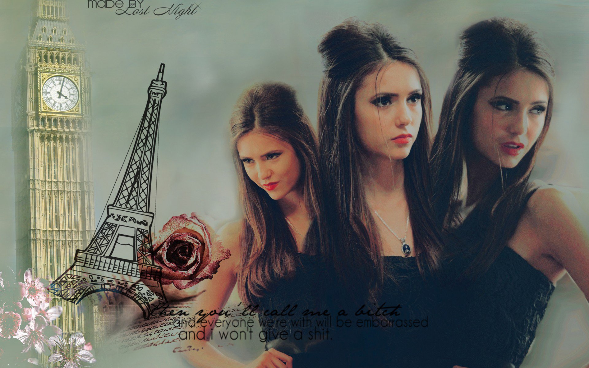 vampire, Diaries, Tv, Serie, Show, Nina, Dobrev, Paul, Wesley, Ian, Somerhalder Wallpaper