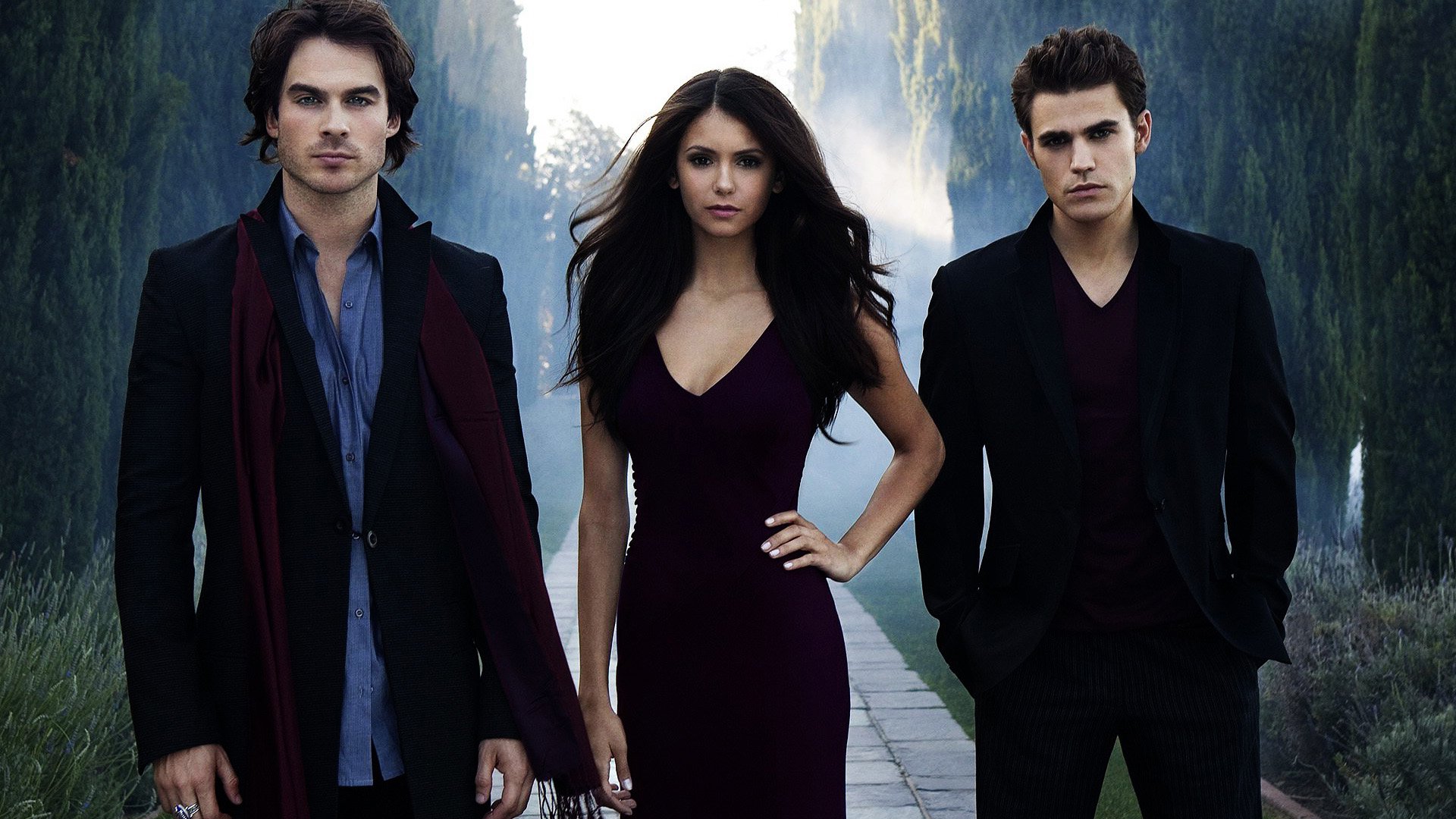 vampire, Diaries, Tv, Serie, Show, Nina, Dobrev, Paul, Wesley, Ian, Somerhalder Wallpaper