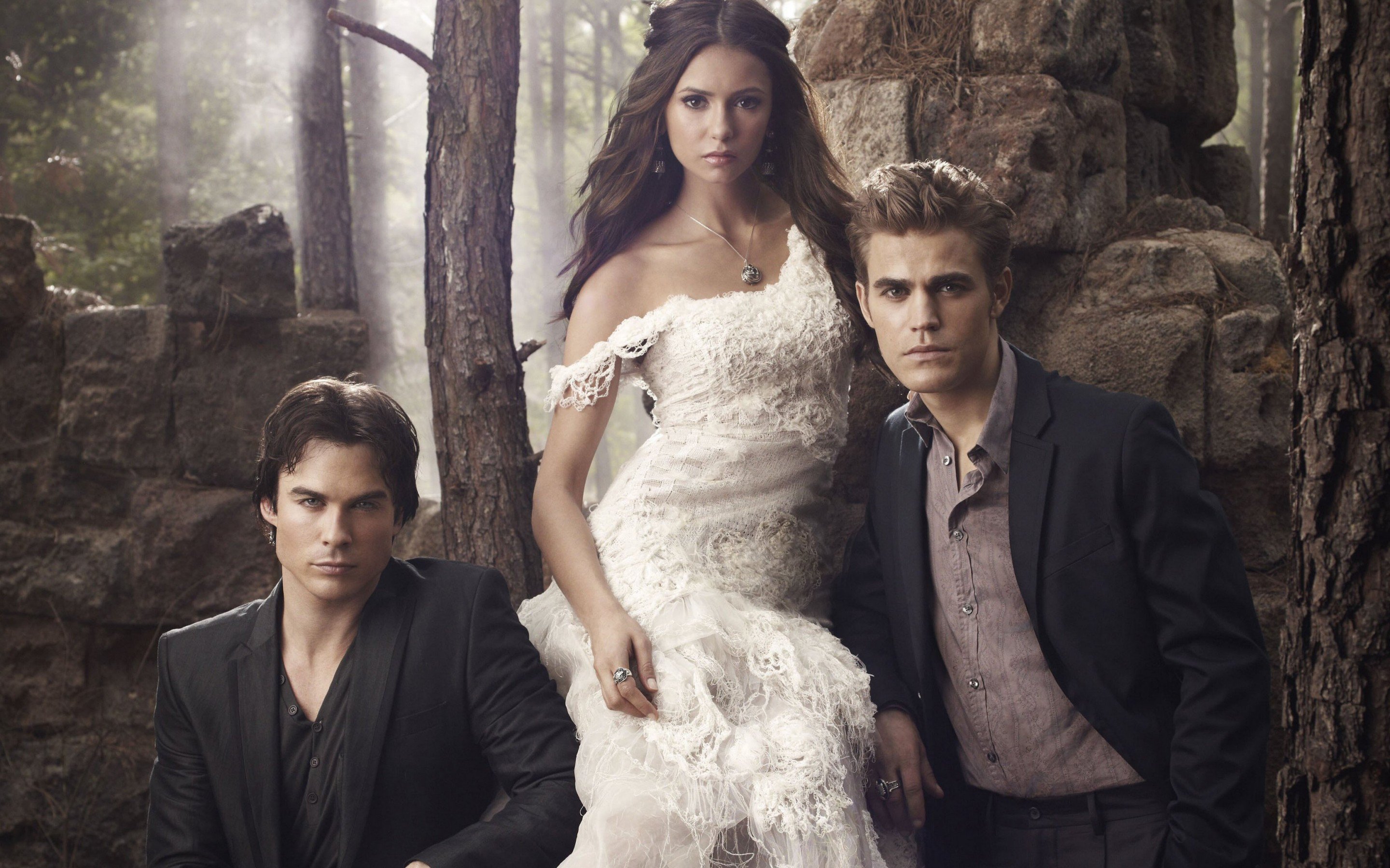 vampire, Diaries, Tv, Serie, Show, Nina, Dobrev, Paul, Wesley, Ian, Somerhalder Wallpaper