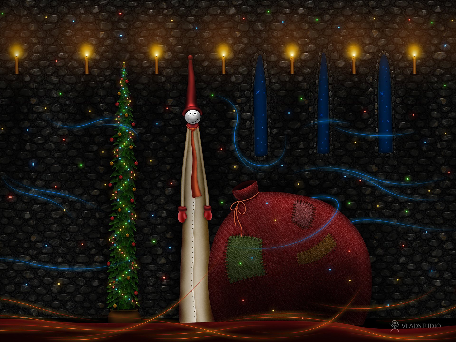 merry, Christmas, Holiday, Vacation, Gifts, Tree, Happy, Beautiful, Santa, Snowman, Lights Wallpaper