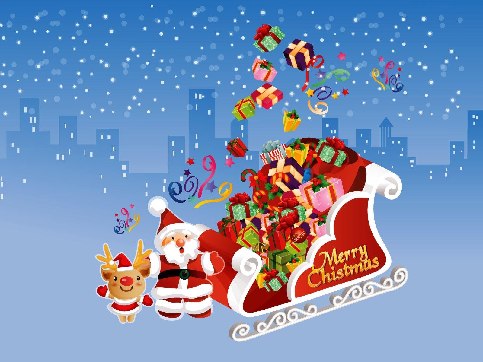 merry, Christmas, Holiday, Vacation, Gifts, Tree, Happy, Beautiful, Santa, Snowman, Lights Wallpaper