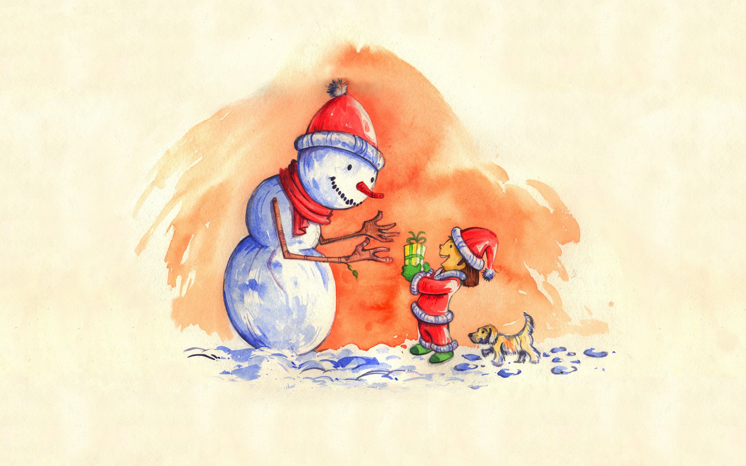 merry, Christmas, Holiday, Vacation, Gifts, Tree, Happy, Beautiful, Santa, Snowman, Lights Wallpaper