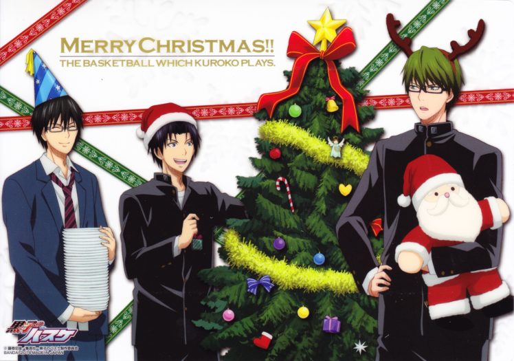 kuroko, No, Basuke, Santa, Claus, Imayoshi, Shouichi, Midorima, Shintarou, Takao, Kazunari, Christmas HD Wallpaper Desktop Background