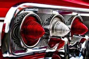 classic, Car, Classic, Hot, Rod, Tail, Light, Red, Chevrolet, Chevy, Impala, Reflection, Chrome