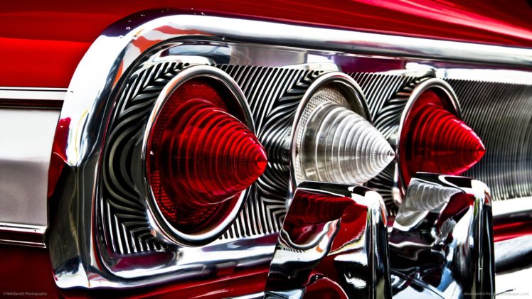 classic, Car, Classic, Hot, Rod, Tail, Light, Red, Chevrolet, Chevy, Impala, Reflection, Chrome HD Wallpaper Desktop Background