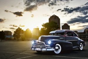 retro, Classic, Cars, Buildings, Cities, Sunset, Sky, Clouds