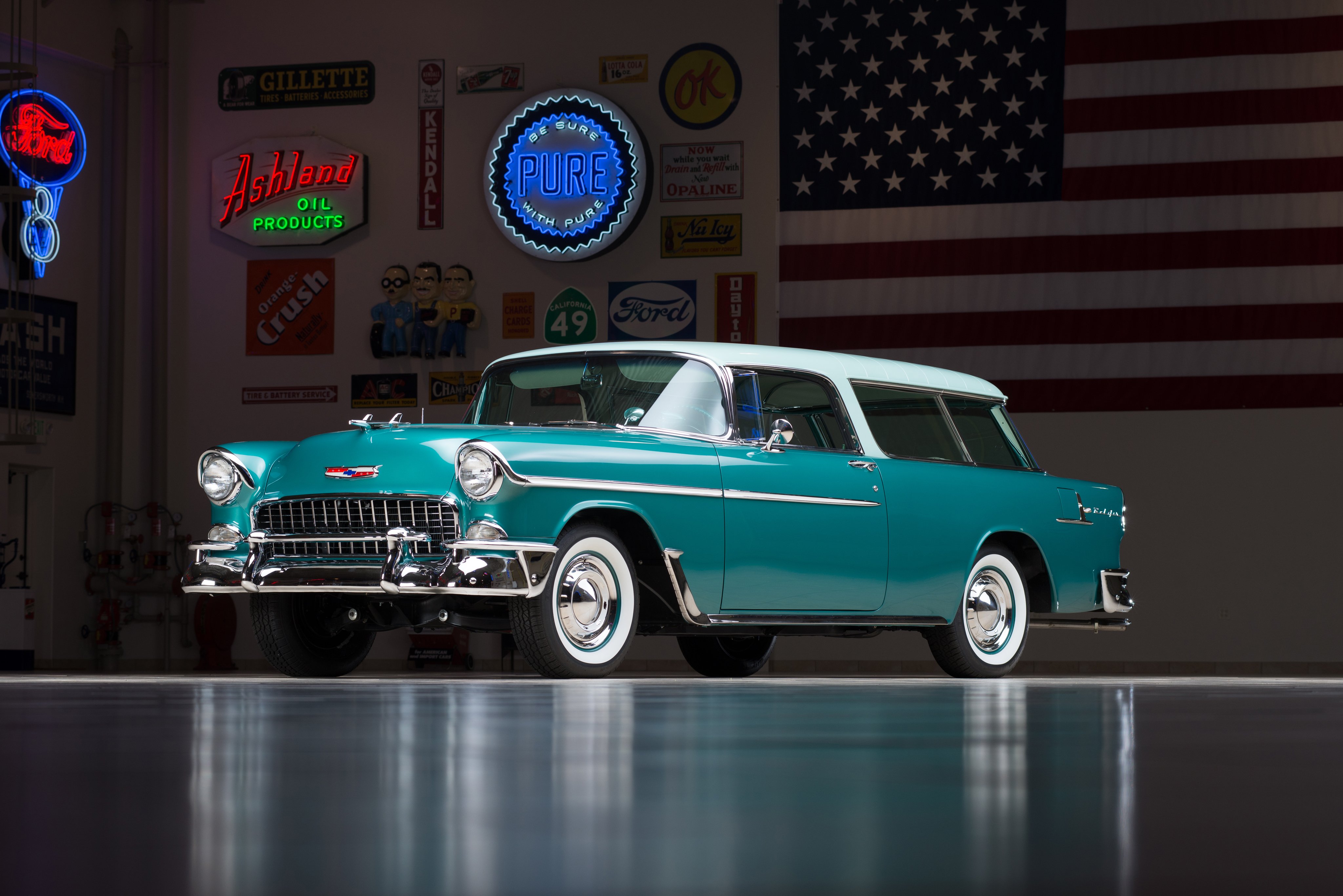 1955, Chevrolet, Bel, Air, Nomad, 2429 1064df, Stationwagon, Retro Wallpaper