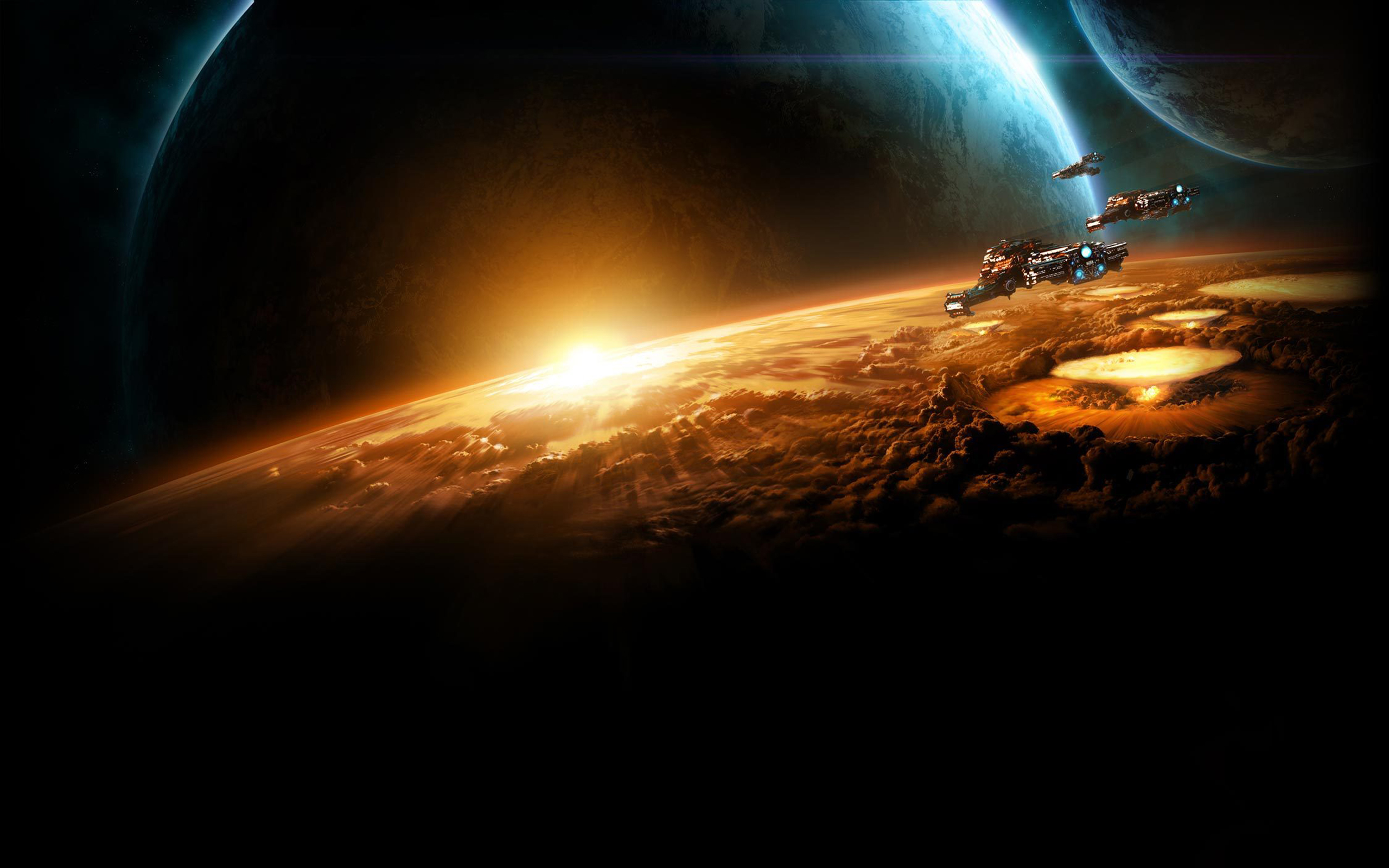 starcraft, 2, Battlecruisers, Over, Horizon Wallpaper