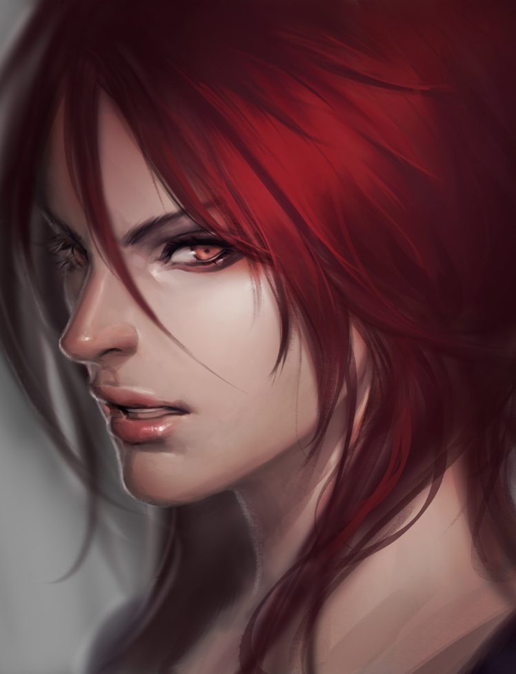 league of legends, Game, Red, Hair, Red, Eyes, Face HD Wallpaper Desktop Background