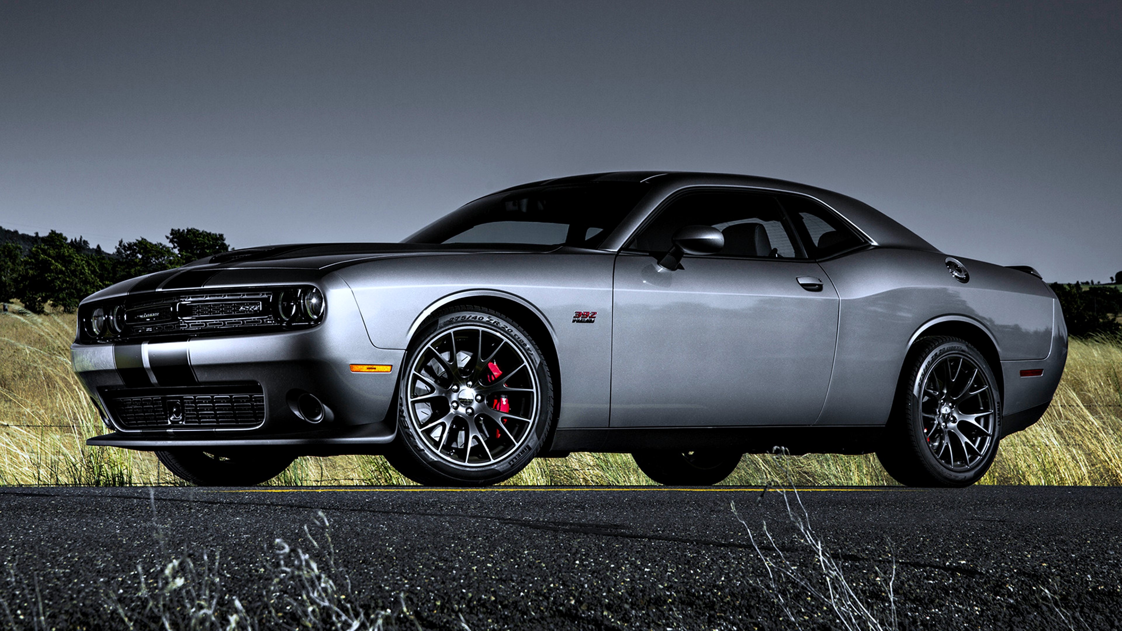 2015, Dodge, Challenger, Srt, 392, Gray, Silver, Road, Speed, Motors, Cars Wallpaper