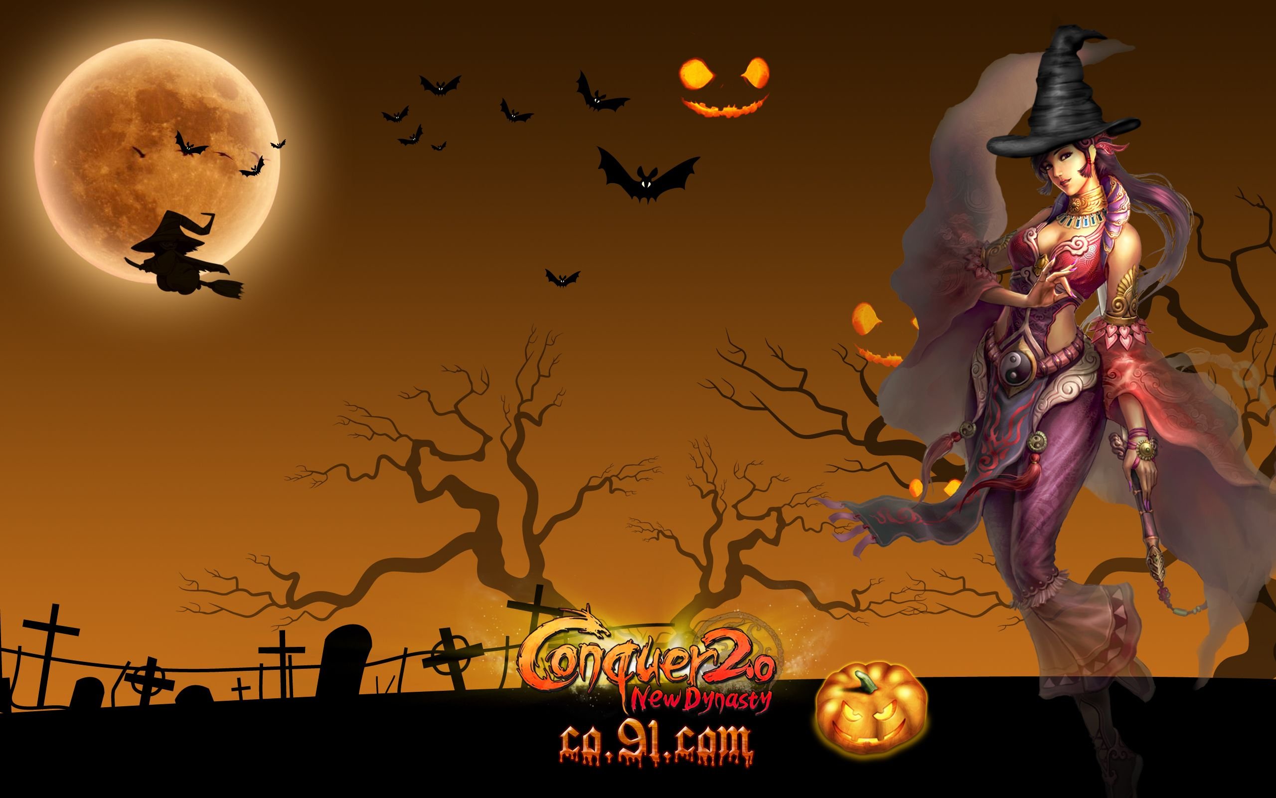 conquer, Online, Fantasy, Mmo, Rpg, Martial, Action, Fighting, 1cono, Warrior, Poster, Halloween, Witch Wallpaper