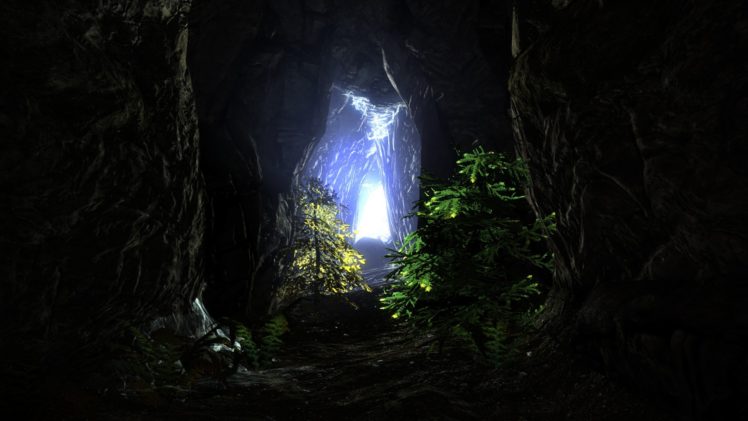 light, Cave, Tunnels, The, Elder, Scrolls, V , Skyrim HD Wallpaper Desktop Background