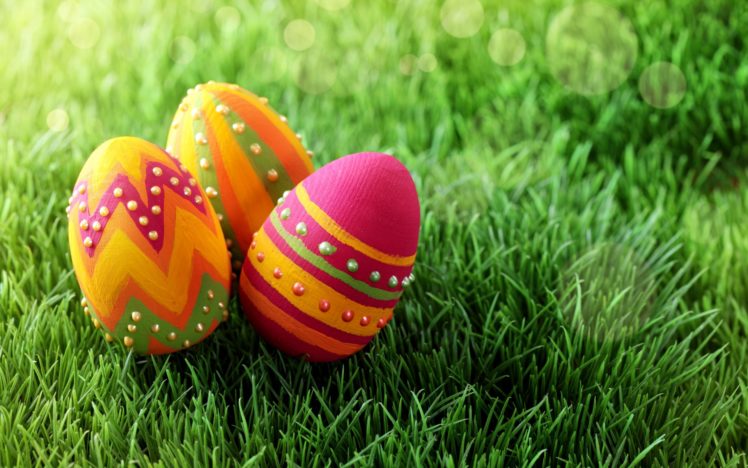 holiday, Eggs, Easter, Painted, Grass, Spring HD Wallpaper Desktop Background