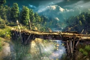 the, Witcher, 2, Assassins, Of, Kings, Bridge, River, Forest, Mountain