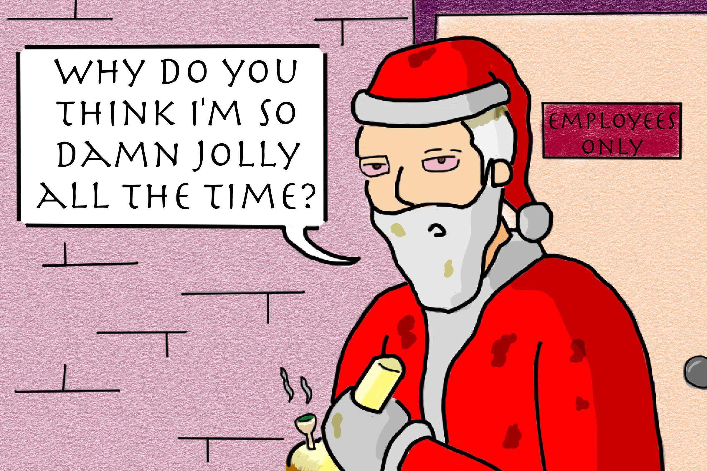 420, Marijuana, Weed, Drugs, Christmas, Santa, Humor Wallpaper