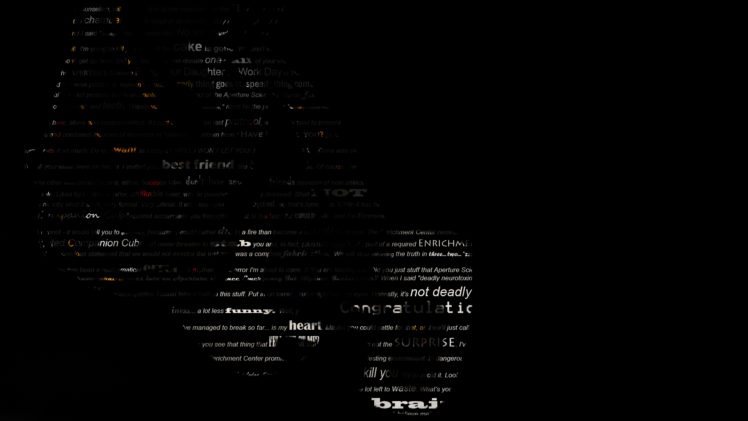 portal, Glados, Black, Typography, Text HD Wallpaper Desktop Background