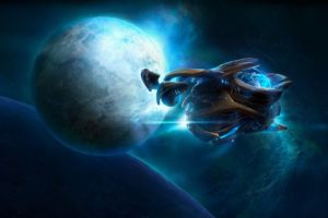 starcraft, Planet, Spaceship, Sci fi