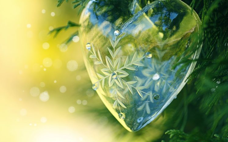 ball, Heart, Jewelry, Glass, Snowflake, Ornament HD Wallpaper Desktop Background