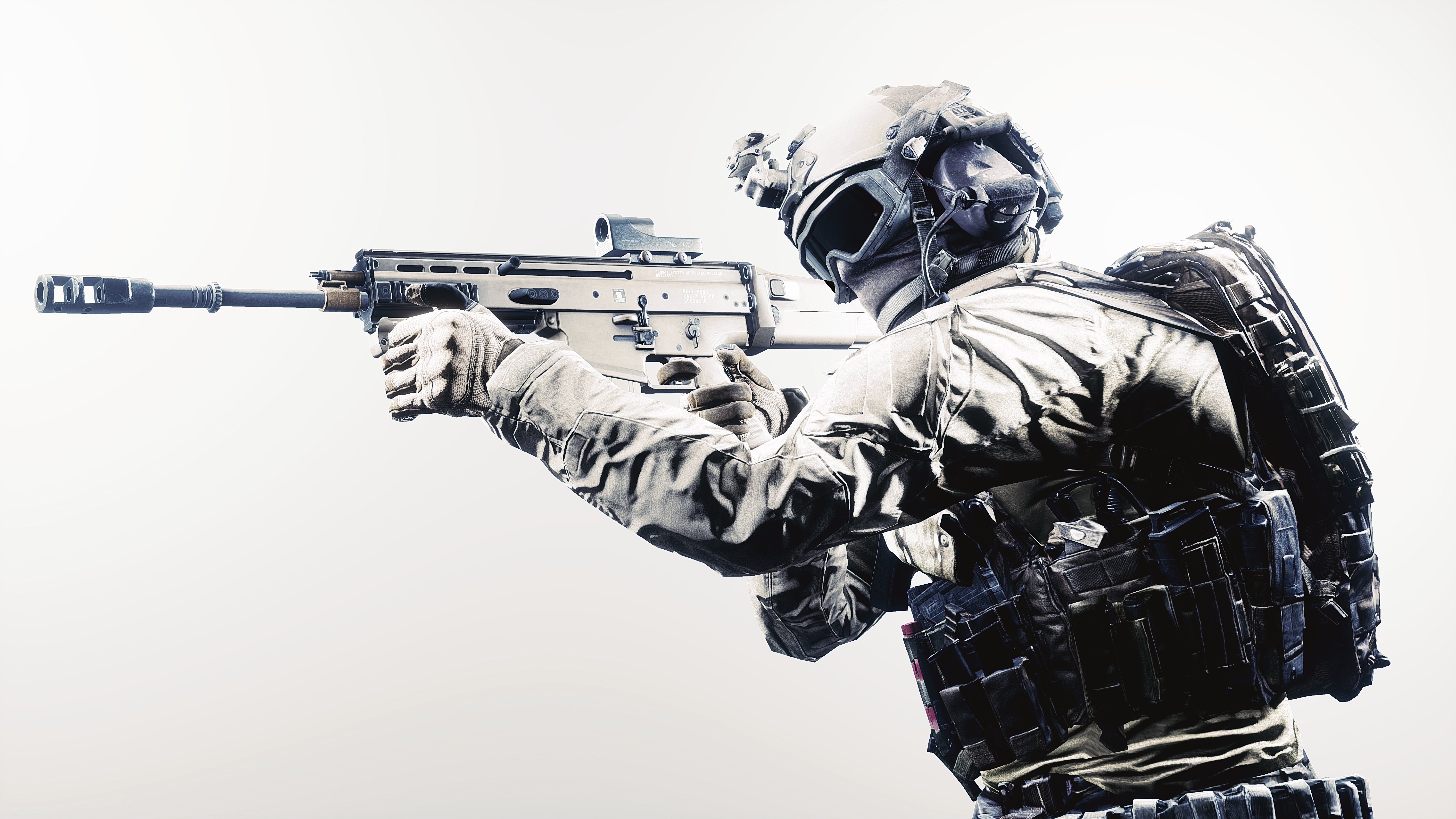 battlefield, 4, Scar h, With, Vpr, And, Flash, Hider Wallpaper