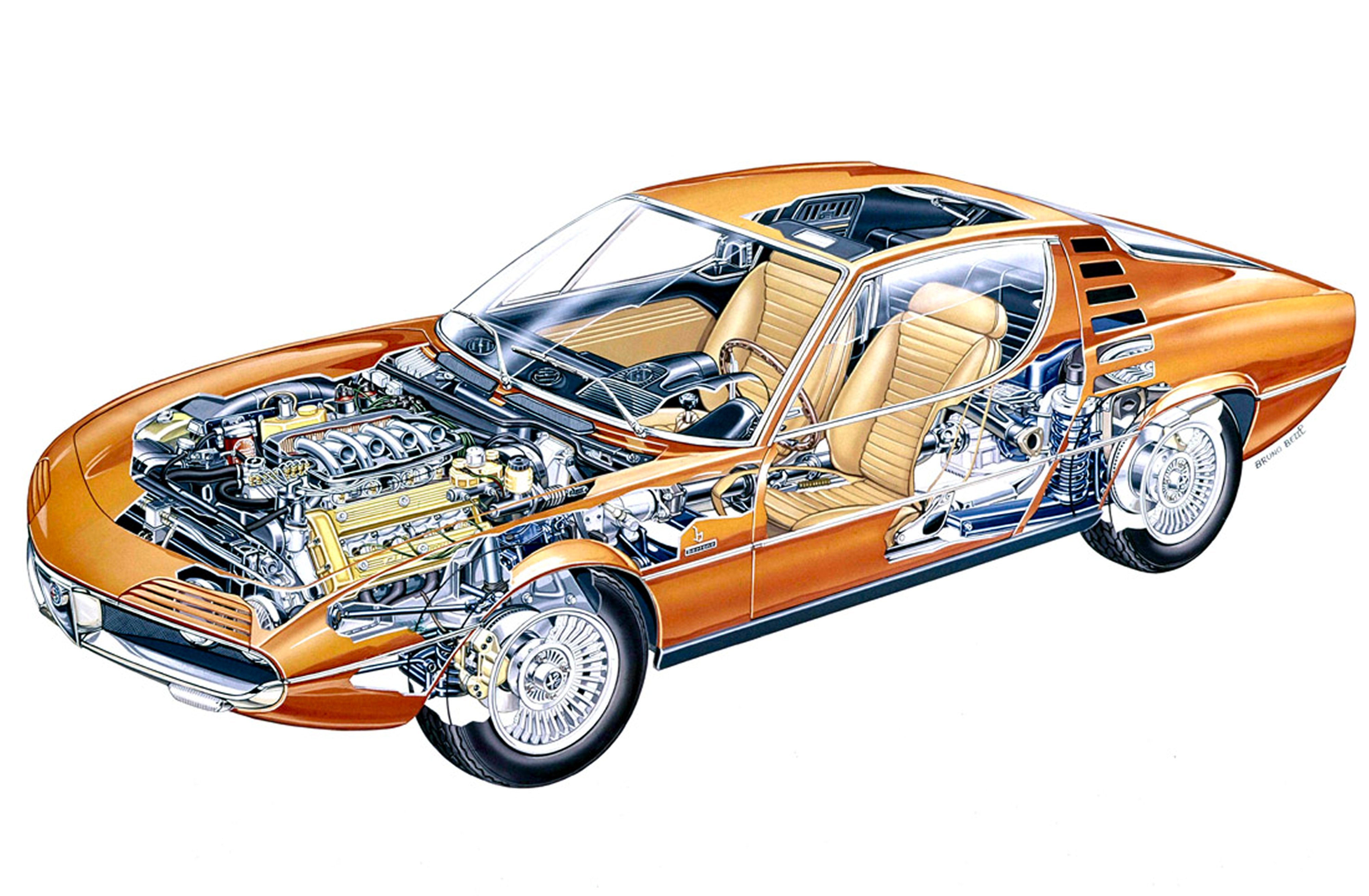 alfa, Romeo, Montreal, Technical, Cars, Cutaway Wallpaper