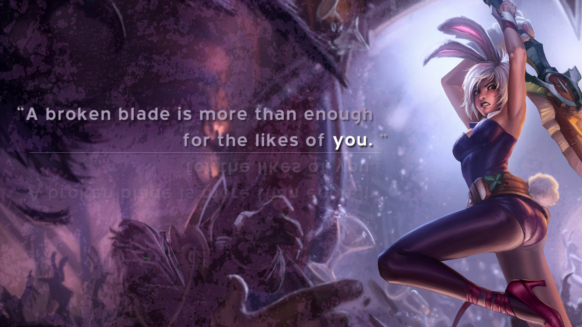 league, Of, Legends, Riven, Text Wallpaper