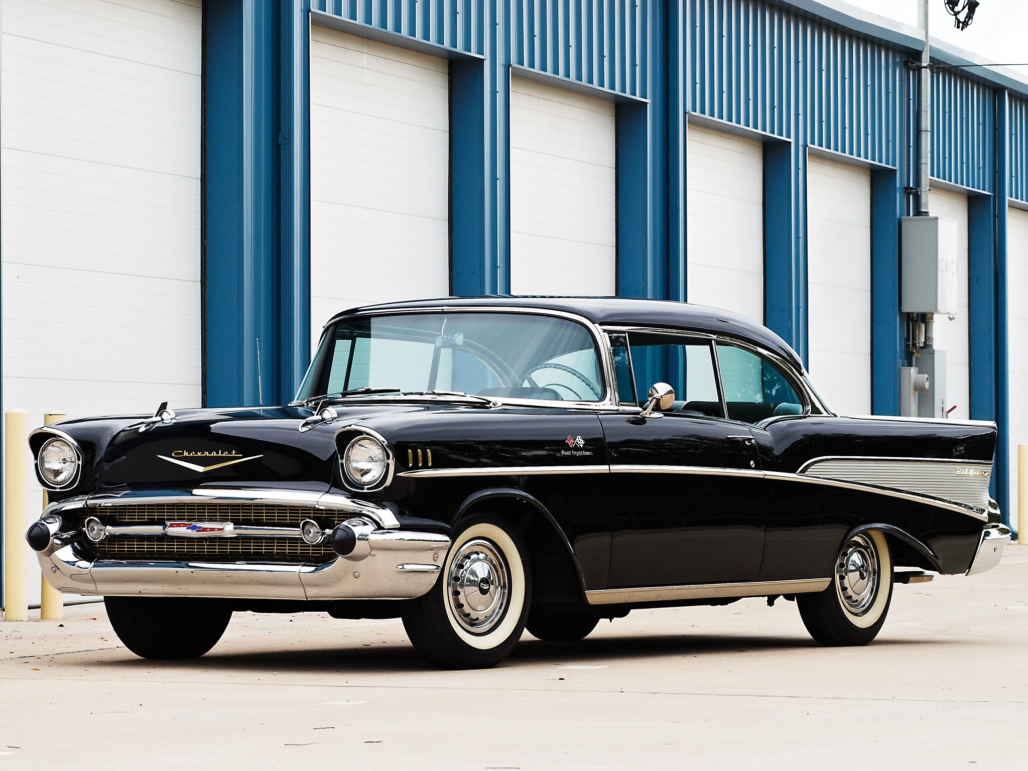 1957, Chevrolet, Bel, Air, Sport, Coupe, Fuel, Injection, Classic, Cars, Black Wallpaper