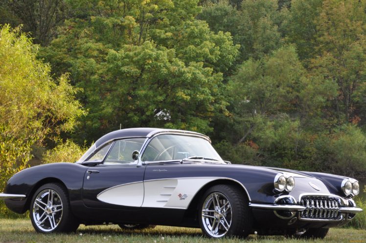 1958, Corvette, Chevrolet, Chevy, Muscle, Cars, Hot, Rods, Supercar HD Wallpaper Desktop Background