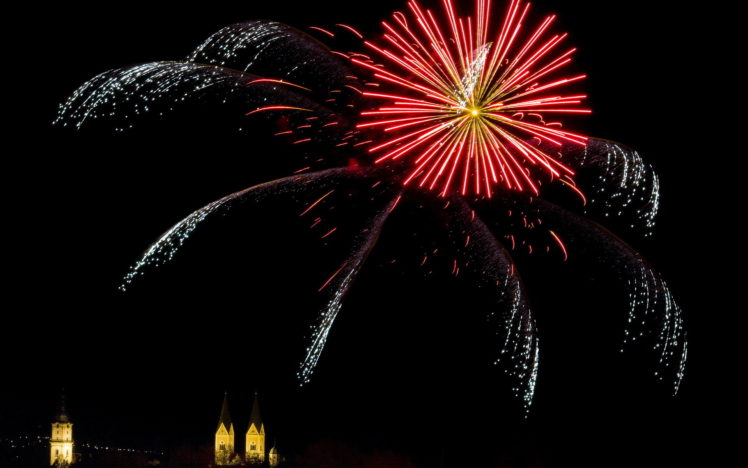 sky, Fireworks, Explosion, Celebration, Sparks, Fire, New, Year HD Wallpaper Desktop Background