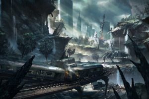 crysis, Sci fi, Weapons, Apocalyptic, Destruction, Ruins