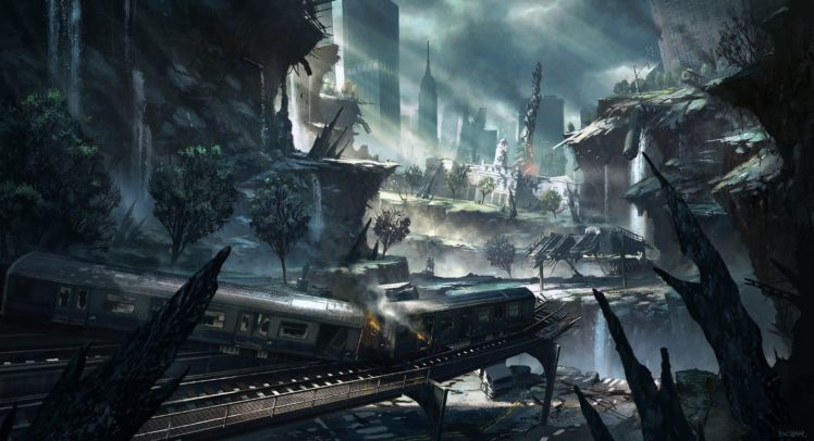 crysis, Sci fi, Weapons, Apocalyptic, Destruction, Ruins HD Wallpaper Desktop Background
