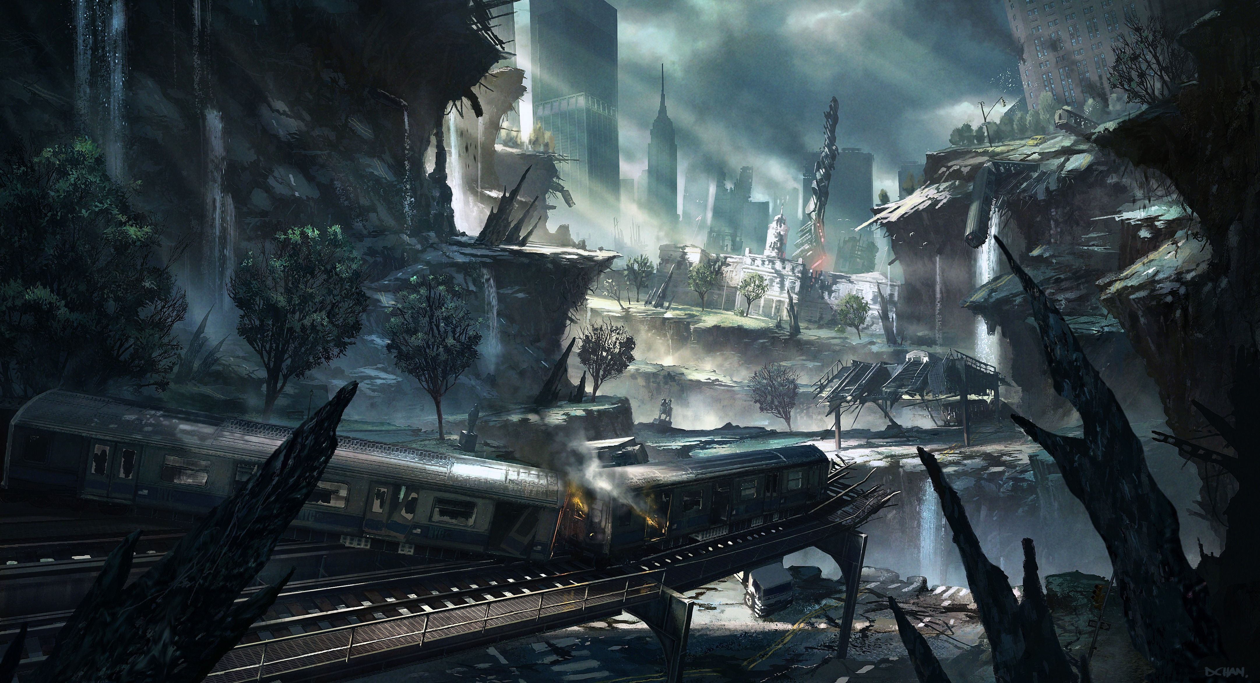 crysis, Sci fi, Weapons, Apocalyptic, Destruction, Ruins Wallpaper