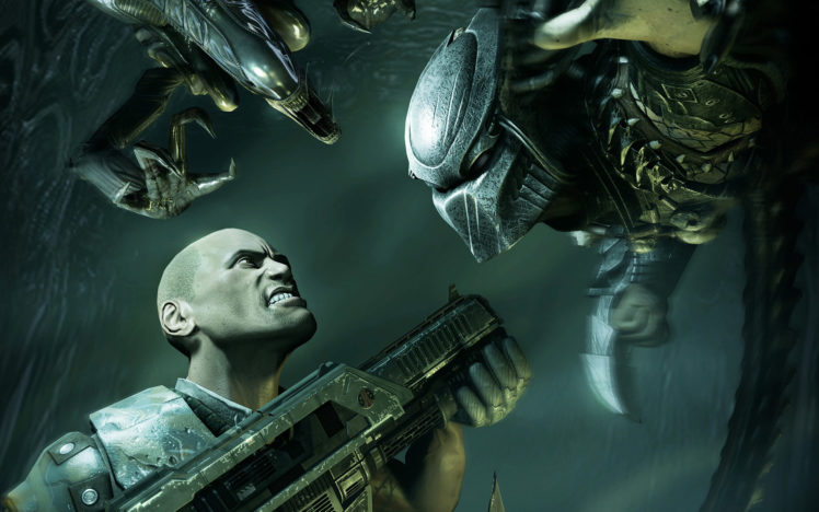 aliens, Vs, , Predator, Games, Sci fi, Alien, Weapons HD Wallpaper Desktop Background