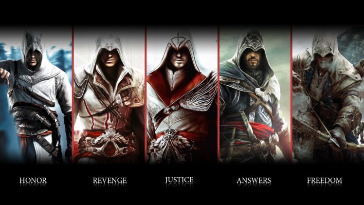 assassins, Creed, Ezio, Connor, Altair, Ubisoft, Animus, Assassin, Blade, Weapon, Warrior HD Wallpaper Desktop Background