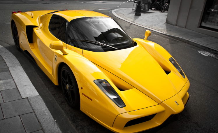 ferrari, Enzo, Luxury, Yellow, Ferrari, Yellow, Supercar, Tuning HD Wallpaper Desktop Background