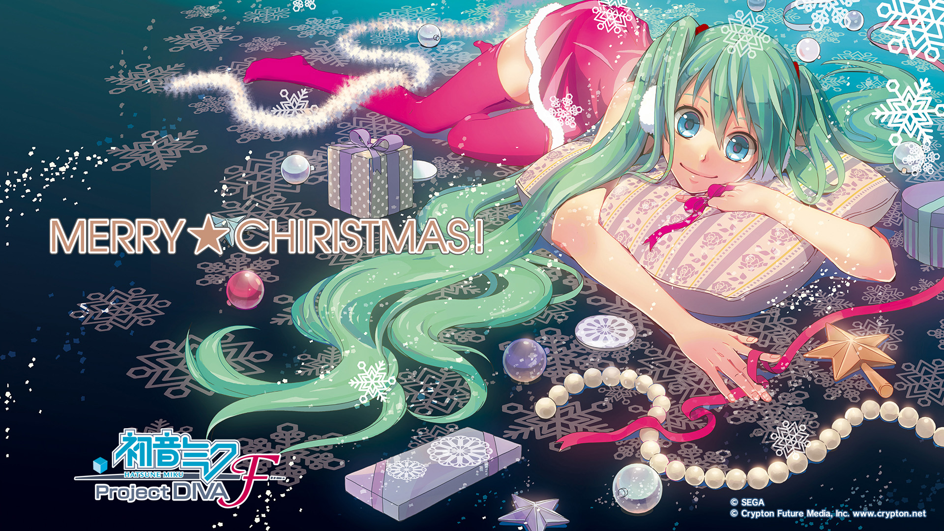 christmas, Hatsune, Miku, Jpeg, Artifacts, Project, Diva, Vocaloid Wallpaper