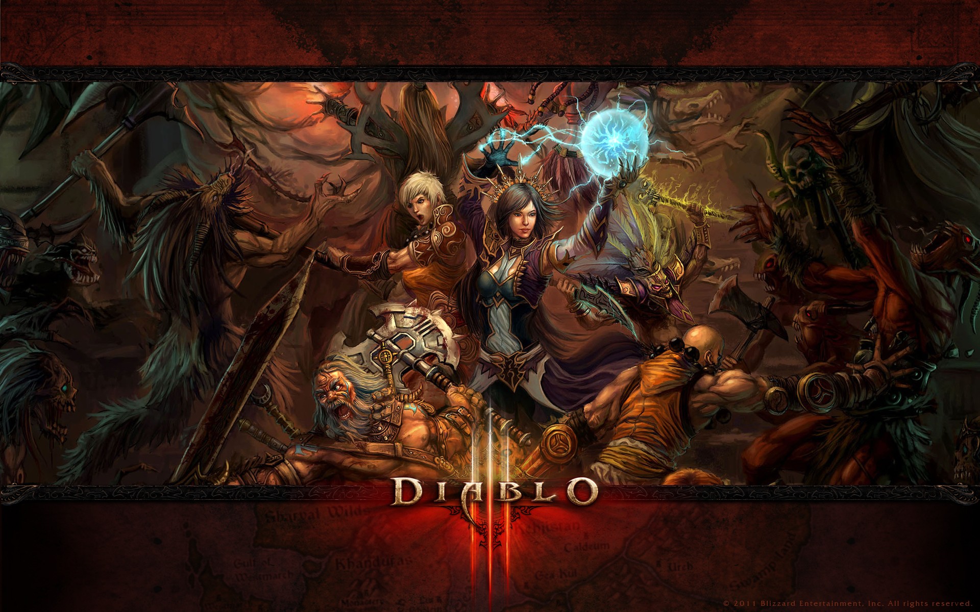 mage, Video, Games, Undead, Fight, Barbarian, Blizzard, Entertainment, Artwork, Diablo, Iii, Monk, Logos, Witch, Doctor Wallpaper