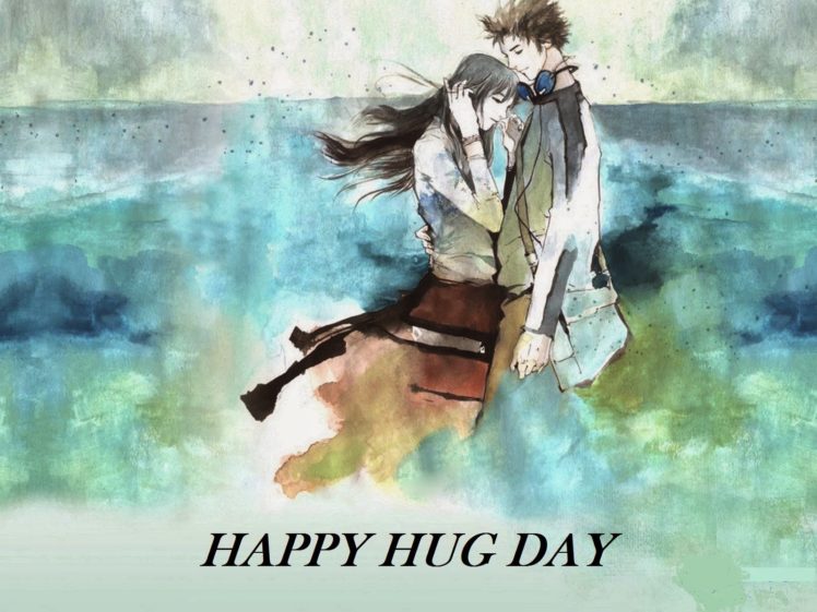hug, Hugging, Couple, Love, Mood, People, Men, Women, Happy, Original, Anime, Poster HD Wallpaper Desktop Background